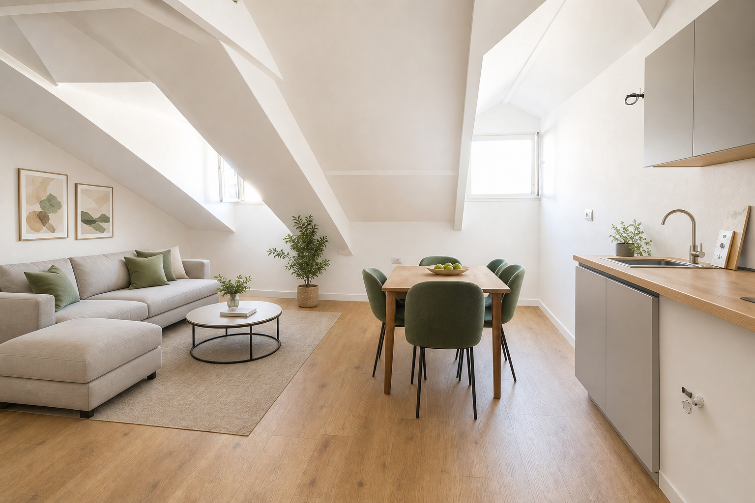 Sanremo, hypercentre, trois-pièces mansardé rénové après modification