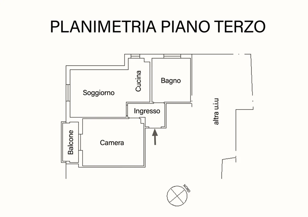 Planimetria di Sanremo, 5 minuti a piedi da Piazza Colombo verso l’interno, Bilocale ristrutturato - B403. Sanremo, 5 minuti a piedi da Piazza Colombo verso l'…