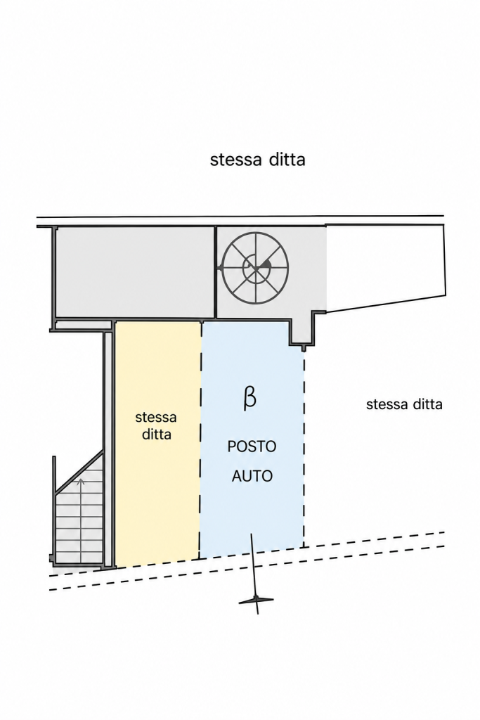 Grundriss der Immobilie Sanremo, Penthouse in einem freistehenden Haus im Gebiet Foce / Solaro, mit Meerblick und umlaufender Terrasse, Objektreferenz T632.