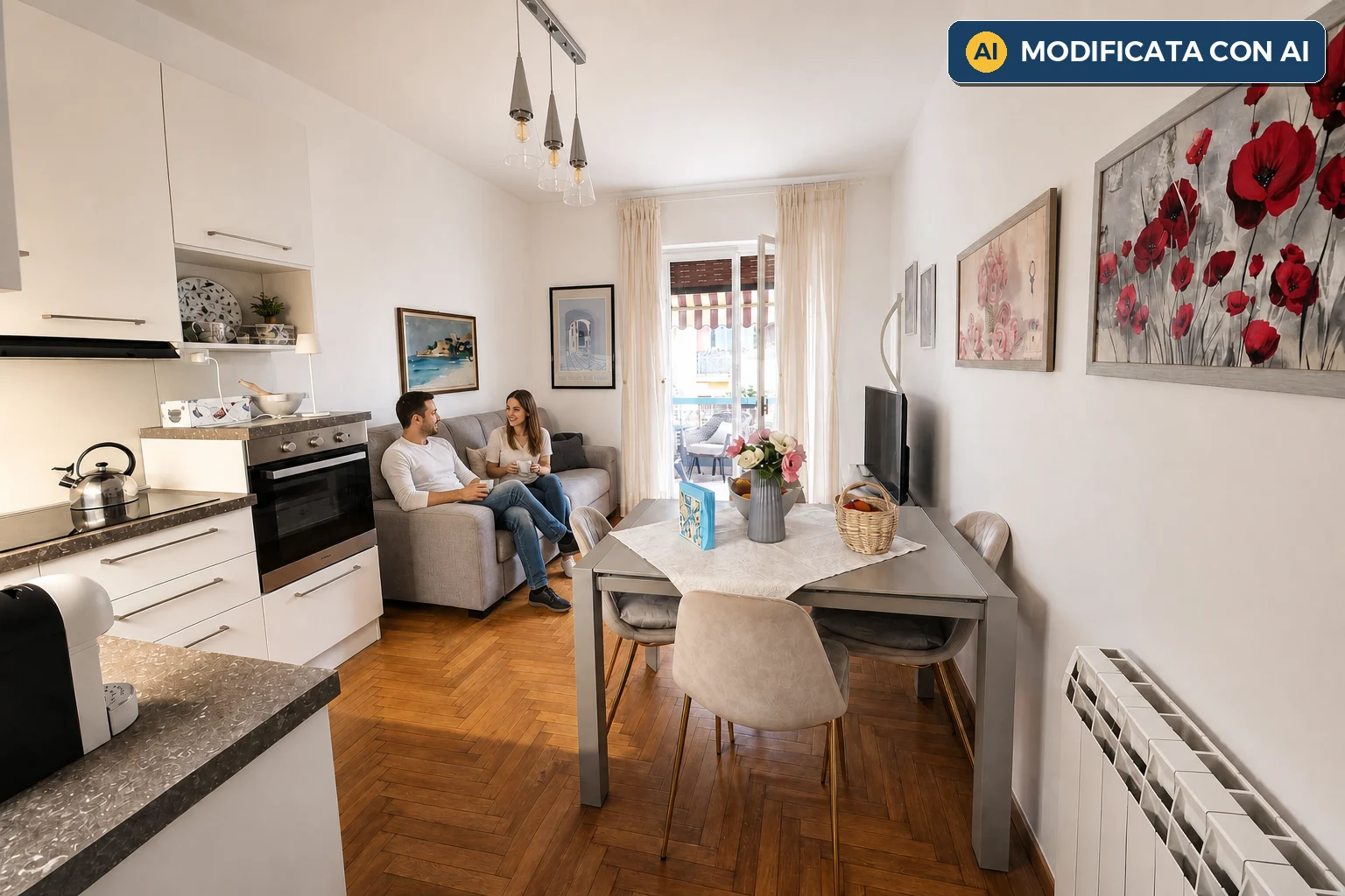 Sanremo, Via Padre Semeria – Renovated two-room apartment with usable terrace, sea and green views
